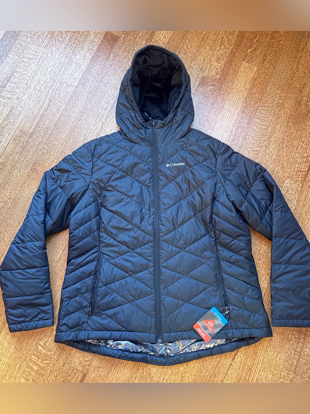 NWT Columbia Heavenly Hooded Jacket Women’s XXL Black Puffer Omni-Heat WL0010